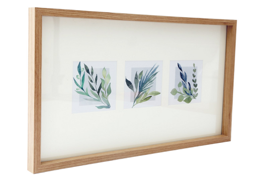 Triple Olive Art Wooden Frame