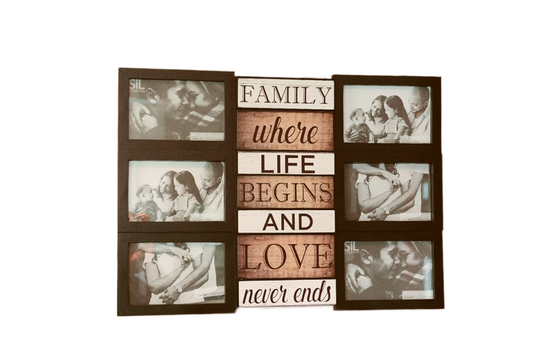 Family & Love Themed Black Multi Photo Frame