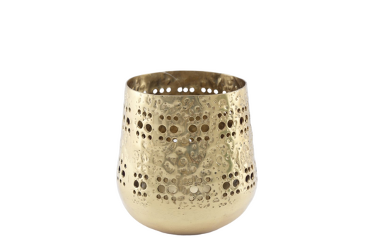 Small Gold Candle Pot 13.5cm