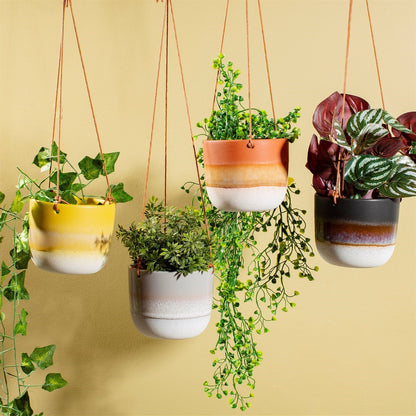 Mojave Glaze Grey Hanging Planter