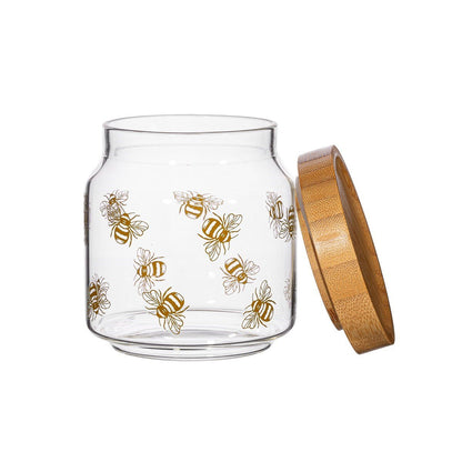 Vintage Bee Glass Storage Jar Small