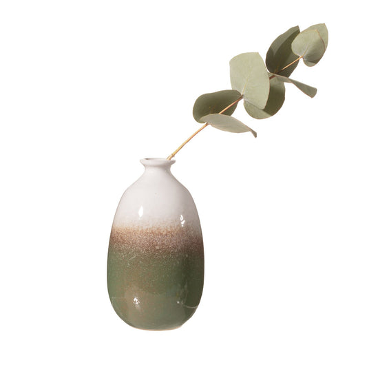 Dip Glazed Ombre Green Vase