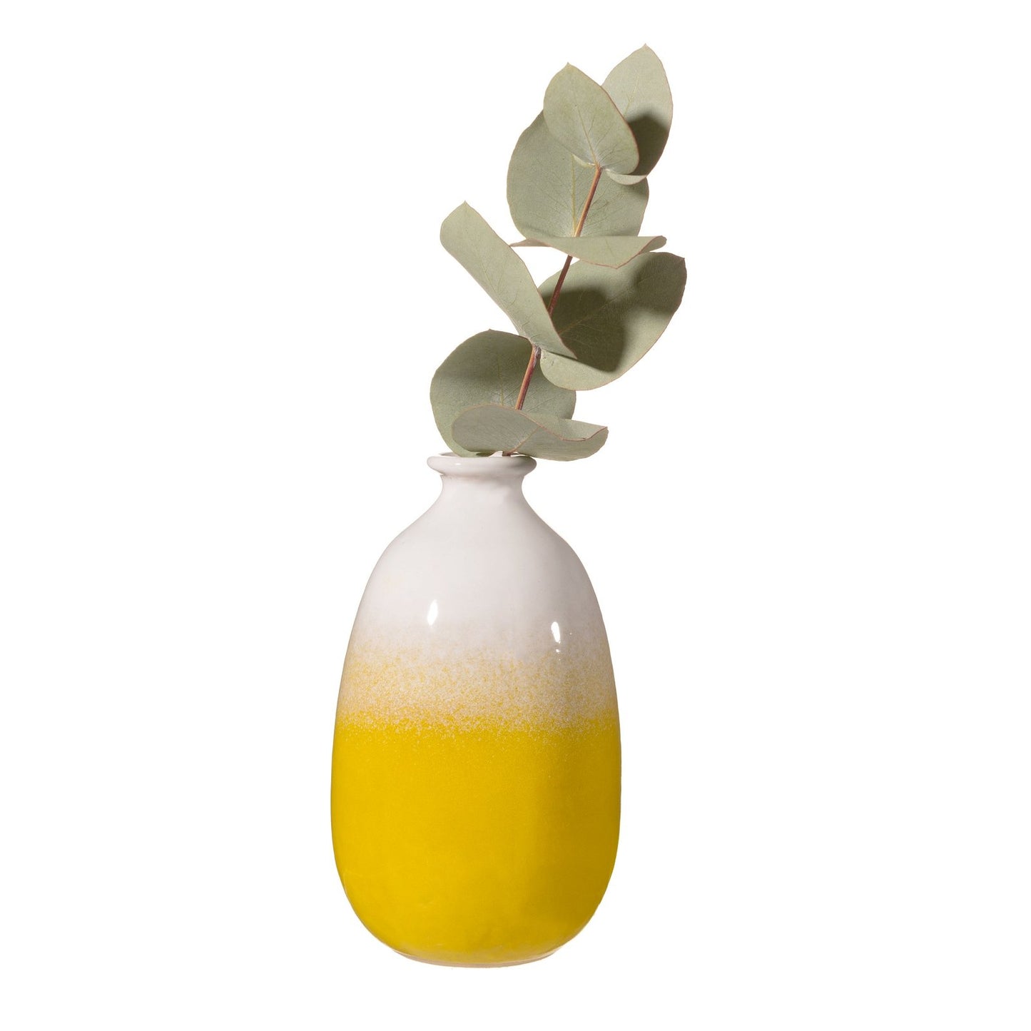 Dip Glazed Ombre Yellow Vase