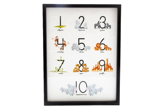 Baby Number 1-10 Animal Print Frame