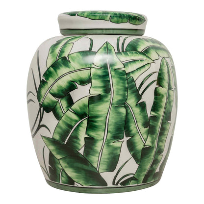 Corn Plant Leaf 13" Ginger Jar