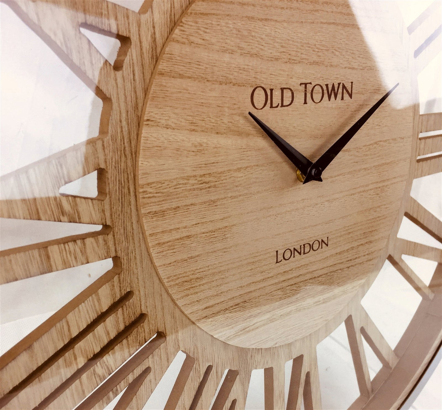 Wooden Clock With Glass Cover 48cm