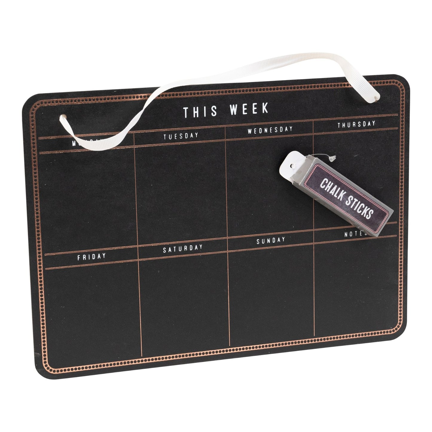 Hanging Chalkboard Weekly Planner with Chalk