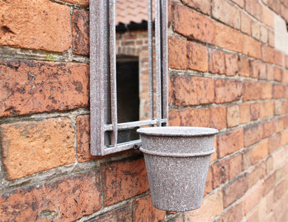 Metal Wall Mirror with Planter