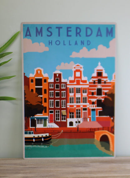 Vintage Metal Sign - Retro Advertising - Amsterdam Travel