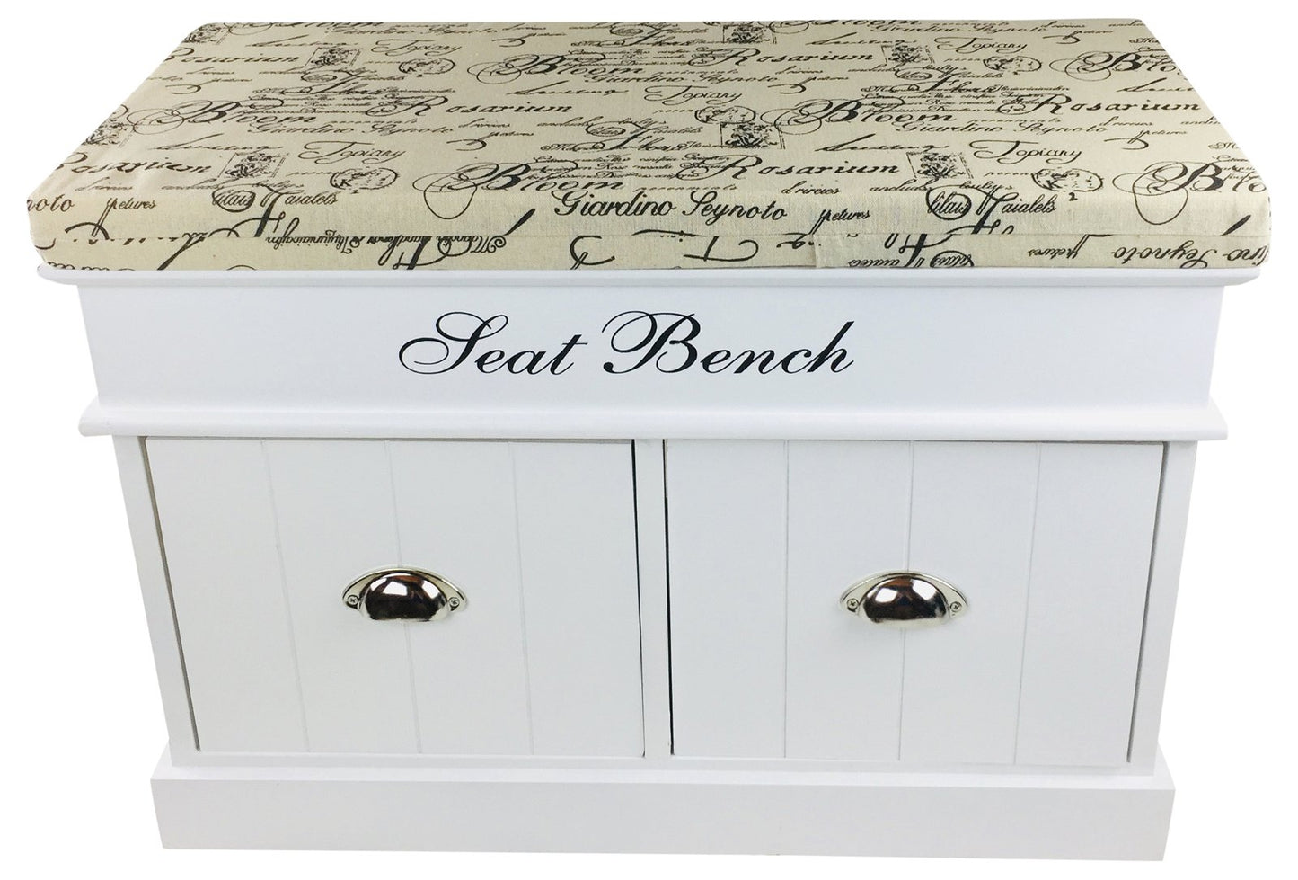 White Seat Bench With 2 Drawers & Lid 70cm