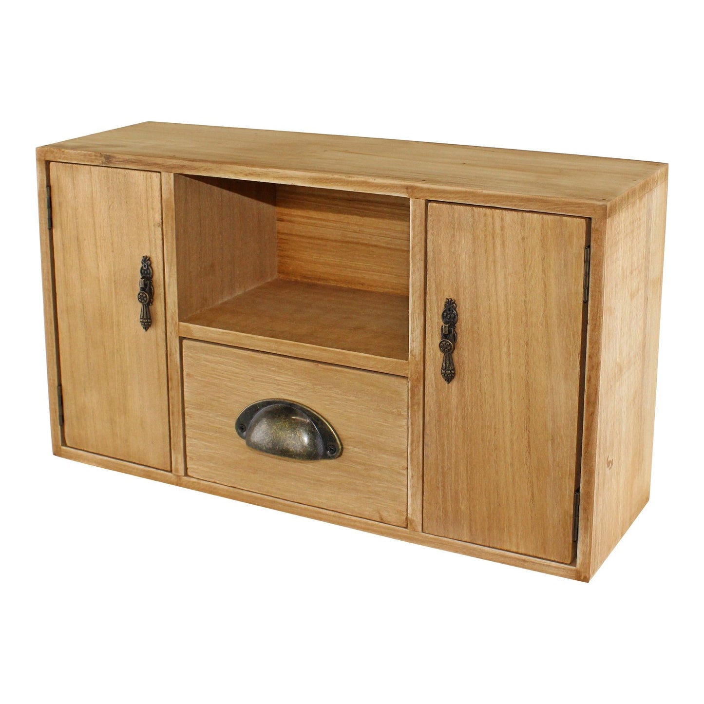 Small Wooden Cabinet with Cupboards, Drawer and Shelf