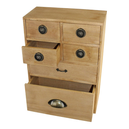 6 Drawer Storage Cabinet, Assorted Size Drawers