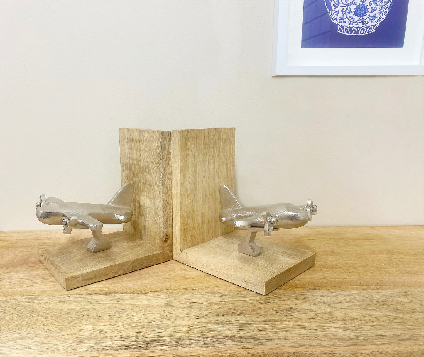 Set of Two Aeroplane Bookends