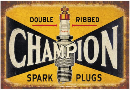 Large Metal Sign 60 x 49.5cm Champion Spark Plug