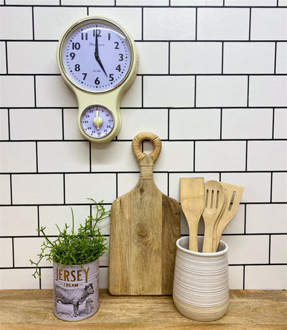 Cream Kensington Wall Clock With Timer