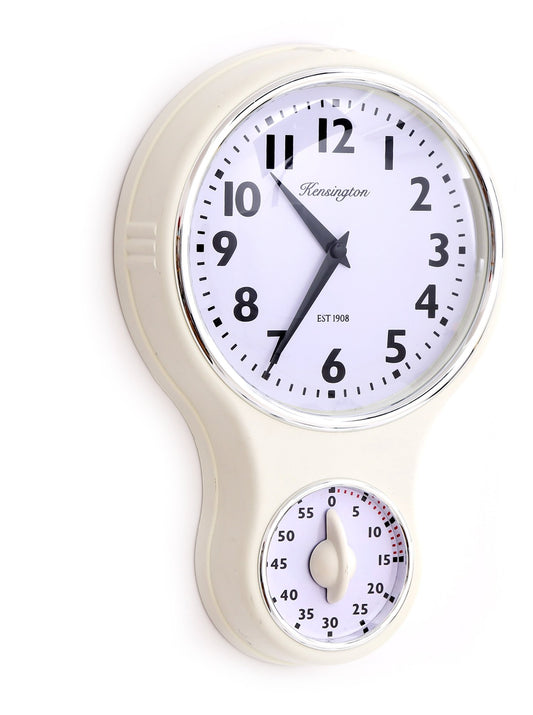 Cream Kensington Wall Clock With Timer