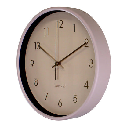 Round Wall Clock In Dusky Pink 25cm