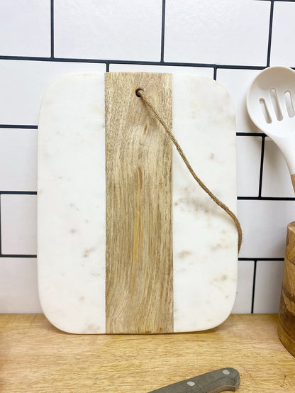 Wood and Marble Small Chopping Board