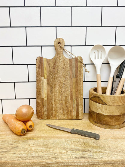 Striped Wooden Small Chopping Board