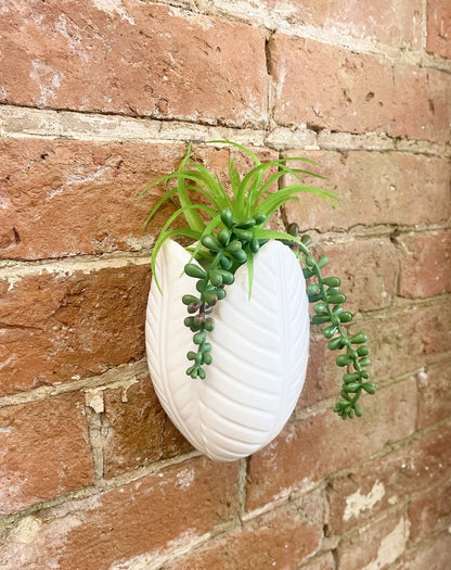 Faux Succulents in Wall Planter