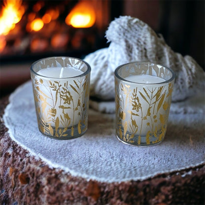 Scented Leaf Votive Candles, Pack of 2