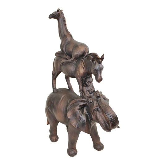 Bronze Effect Stacking Animals Ornament