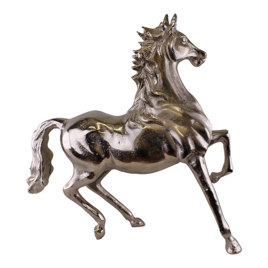 Large Silver Metal Horse Ornament, 39cm Tall