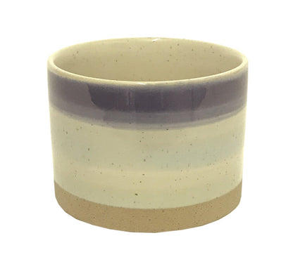 Blue Striped Ceramic Planter