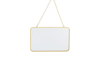 Gold Hanging Rectangle Mirror