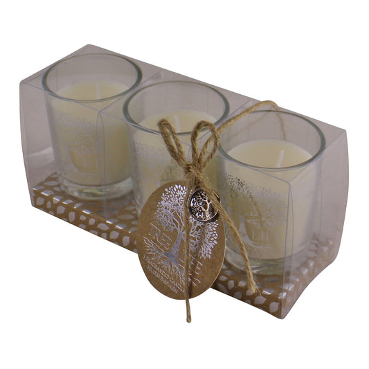 Set Of 3 Tree Of Life Fragranced Votive Candles