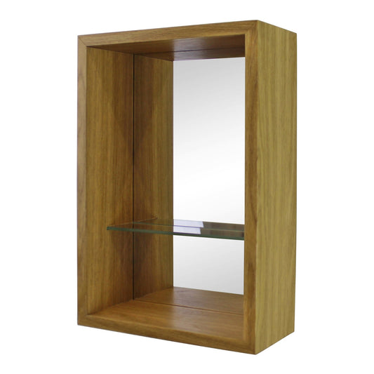 Small Veneered Mirror Shelf Unit, 31x21cm