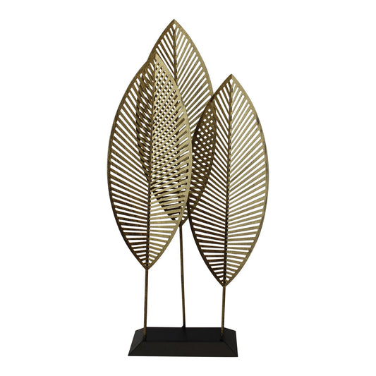 Three Leaf Metal Standing Ornament 51cm