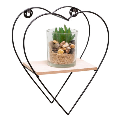 Wire Heart Wall Shelf 23cm