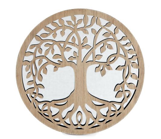 Round Cut Out Tree Of Life Mirror 35cm