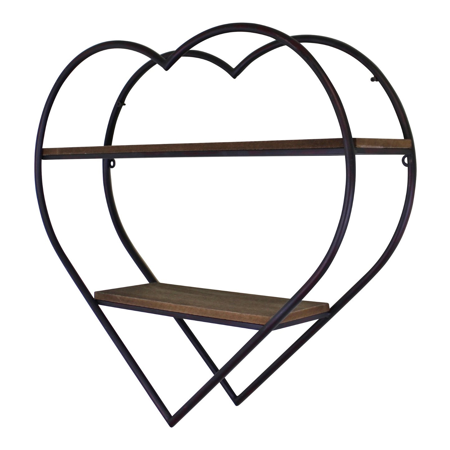 Heart Shaped Metal & Wood Shelf Unit